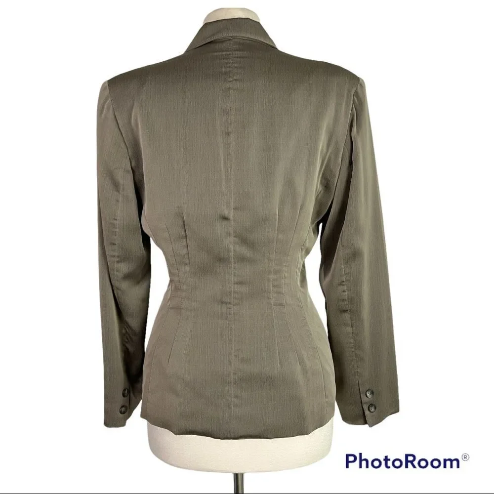 Ivan Grundahl Linea S Sheen Taupe Grey Double Breated Tailored Suit Blazer Large